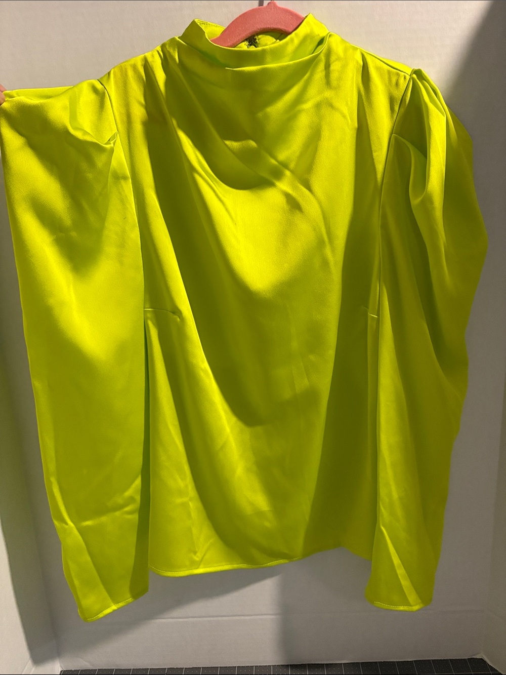 Neon Lime Green Draped Top Sz xxs